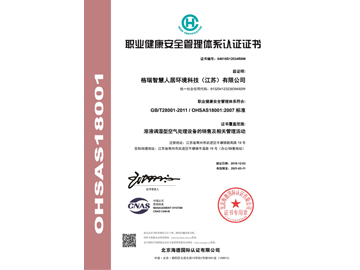 职业健康安全管理体系证书（中文版）